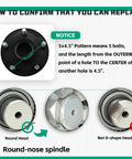 Trailer hub kit, 5-bolt 4.5-inch pattern, front view of black hub with five studs and round-nose spindle