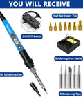 Heavy Duty Soldering Iron Kit With Heat Set Insert Tool 80W 110V LCD Digital Temperature Control 16 In 1 Soldering Kit