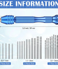 59 Piece Hand Drill Bit Set With Pin Vise And Tungsten Carbide Micro Bits size information display