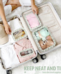 Five Piece Diaper Bag Organizer Set And Travel Toiletry Bags Waterproof TPU Makeup Bag Set for women packed in suitcase