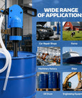 No Sweat Manual Lever Drum Pump For 55 Gallon Barrels Heavy Duty Workhorse with hose at various job sites and applications.