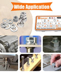 All In One 276 Piece Metric Hex Nut And Washer Kit With Seven Sizes M3 M4 M5 M6 M8 M10 M12 In 304 Stainless Steel for various applications