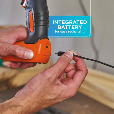 Charging port of an Ultra Lightweight 8V Max Cordless Drill Driver For Home DIY, Compact And Handy With Keyless Chuck For Quick Bit Changes