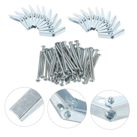 Heavy Duty Drywall Toggle Bolts Kit With Wing Nut Anchors For Oven And Microwave Mounts, 60 Piece High Weight Capacity Mounting Hardware Set, Rock Solid Locking Fasteners And Zinc Plated Steel Construction, zinc plated steel bolts and wing nut anchors