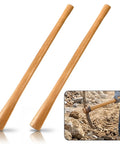 Two Pack 35 Inch Wooden Axe Handle Replacement With Oval Eye Long Curved Replaceable Handle For Pickaxe Axe Hammer Mattock Heads
