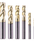 Solid Carbide End Mill Set For Aluminum, 6 Pc ZRN Coated, Beast Mode 3 Flute, 37 Degree Helix, HRC55, Square End Bits