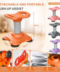 Push Up Assist Trainer For Beginners With Waist And Core Support Reduces Body Weight Load Pocket Friendly Home Workout Gear In Orange Detachable Design For Easy Assembly And Storage