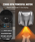 Heavy Duty Commercial Hand Dryer 1300W Automatic High Speed Stainless Steel Warm Wind Wall Mounted 120V in action with features details