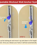 Adjustable Workout Wall Anchor System with locking pin and cable attachment for Rock Solid One Piece Resistance Bands.