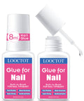 Ultra Fast Nail Glue For Nail Tips Acrylic Nails And Press On Nails With Built In Brush For Easy Application 8ml Twin Pack