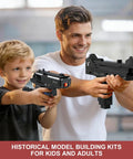 Two In One Gun Building Blocks Set With 800 Pieces Lets You Build MAC10 SMG And PPK Pistol Features Working Trigger Moving Slide Removable Magazine And 12 Plastic Projectiles For Build Play Display And Collectors Ages 8 And Up.