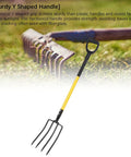 46 Inch Four Tines Pitch Fork With Y Grip Handle, Heavy Duty Iron Garden Spading Fork For Digging in lawn