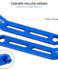 Close-up of Six In One Bike Bottom Bracket Tool For 12 And 16 Notch External Cups featuring blue hollow design for weight reduction.