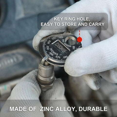 Three Eighth Inch Drive Spark Plug Socket Set With Extension Bar Six Point Universal Joint And Spark Plug Gapper Eight Piece Beefy Heavy Duty Chrome Vanadium Steel With Laser Etched Sizes key ring hole gauge