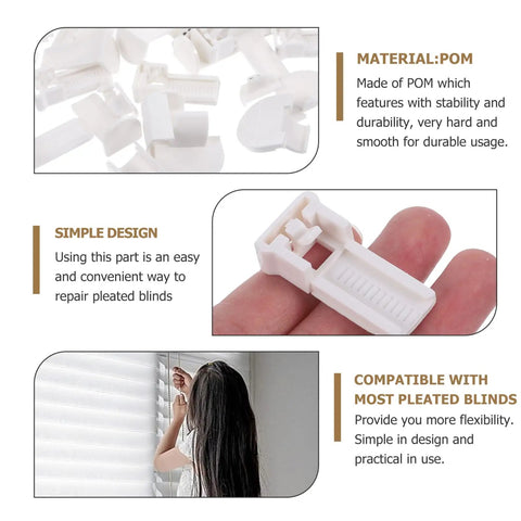32 Piece Pleated Blind Repair Kit With Easy To Install Parts For Quick Fixes And Replacement Accessories Compatible With Most Pleated Window Blinds Tough Tools For Home Improvement And DIY Projects
