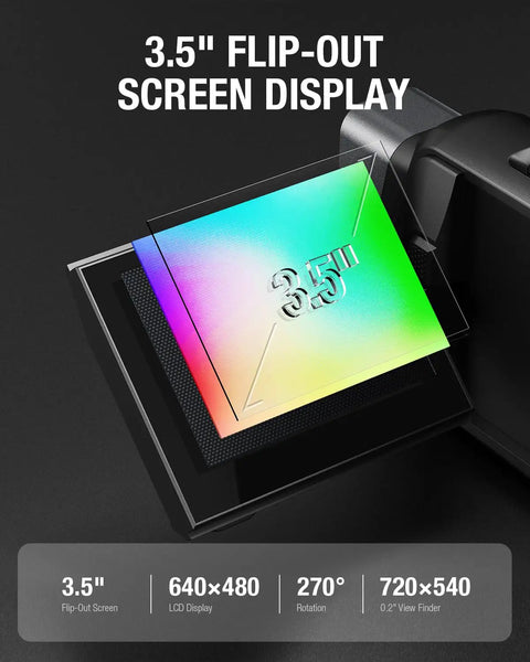 3.5 inch flip-out screen display of 2-In-1 Thermal Monocular With 256x192 Resolution, 11mm Focal Lens And 12 Micron Infrared Detector