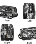 Travel Toiletry Bag For Men Women Kids Waterproof Dopp Kit Organizer with airplane design, shown front and side views