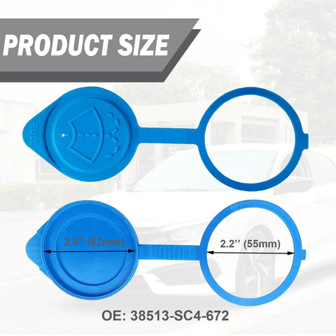 Direct OEM Replacement Windshield Wiper Washer Fluid Cap For Acura RDX MDX ILX And Honda CRV Accord Models top and side view