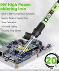 80W High Power Soldering Iron Kit with Digital LCD Temperature Display Ceramic Heater Quick Heat In 20 Seconds Pro Grade Adjustable 180-480 C Portable Welding Tool