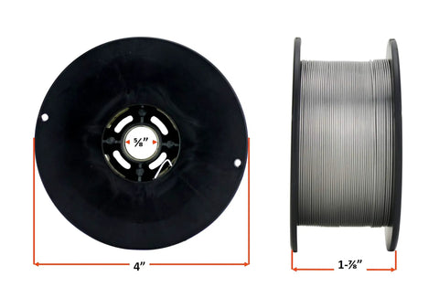 Front and side view of ER4043 MIG Aluminum Welding Wire 0.035 Inch, 1 Lb Spool, AlSi5 Alloy for general purpose welds