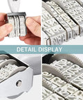 Detail display of Totally Versatile Rubber Date Stamp With Rotating Mechanism showcasing adjustable wheels for easy use.