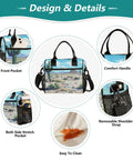 Desert Landscape Cactus Pattern Large Cooler Bag Insulated Lunch Tote with detachable strap, side pockets & comfort handle.