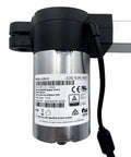 JLDQ.19.345.180D01 Linear Actuator Motor close-up with label, 345 mm install size, for electric sofas and recliners