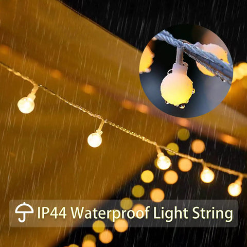 Globe String Lights With 50 LED Warm White USB Powered Remote Control 8 Modes 23 Ft Fairy Lights For Bedroom Balcony Garden Party Christmas Tree Indoor Outdoor IP44 Waterproof