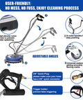 Beast Mode Twenty-Inch Pressure Washer Surface Cleaner With Wheels, 4500 PSI Attachment, adjustable angles and quick connect