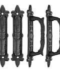 4 Pack Heavy Duty 8.9 Inch Black Cast Iron Barn Door Handles Set For Doors Gates Fences Garages Closets Cabinets And Drawers
