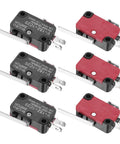 Set of V-152-1C25 Micro Limit Switch 1NO 1NC Waterproof Miniature Switch 15A 125 To 250 VAC, black and red components