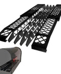 Universal Dry Mailbox Insert Tray With Rain Guard, Waterproof Liner For 6.5 To 8 Inch Mailboxes, expands 12 to 21 inches shown above mailbox