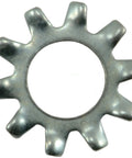 External Tooth Lock Washer Pack Of 100 For Number 10 Screws, Inner Diameter Three Sixteenth Inch, Zinc Plated Steel