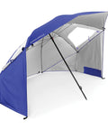 UPF 50 Plus Go-To Sun And Rain Canopy Umbrella For Beach, Sports, And Camping - 8-Foot Outdoor Shelter with steel ribs and side flaps