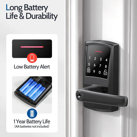 Top Shelf Keyless Entry Door Lock With Backlit Numeric Pad And Rock Solid Handle, Digital Code Access For Front Doors, Heavy Duty Aluminum Build With Weather Proof Coating And Easy As Pie Setup To Keep Your Place Dead Nuts Secure