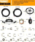 Beefed Up 200HP Hydraulic Outboard Steering Kit For Boats With Electroplated Steering Wheel, Helm Pump, Hydraulic Cylinder And 26Ft PU Hoses