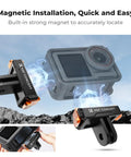 Magnetic Quick Release Adapter Mount For DJI Osmo Action 3 4 5 Pro Two Pack with visible magnetic connection and adapters.