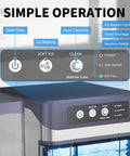 Heavy Duty Countertop Nugget Ice Maker Spits Out Chewable Ice Fast With Built In Water Tank And Hassle Free Self Clean Feature showing control panel and functions.