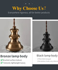 Slick Oil Rubbed Bronze One Light Pendant Ceiling Lamp With Retro Dome Glass Shade, bronze and black lamp body comparison.