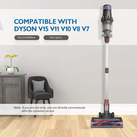 Dyson Soft Roller Vacuum Brush For V7 V8 V10 V11 V15 Hardwood Floor Attachment with LED Light displayed in living room