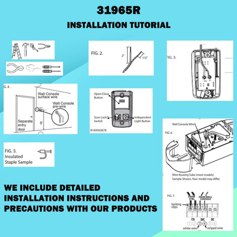 Series II Garage Door Opener Wall Console Replacement For Genie Style Openers With Sure Lock Light Control Button installation tutorial with diagrams.