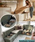 Top Shelf Soft Close Hinges For Toy Box 2 Pack on wooden lid opening above storage bench with seamless lift mechanism.