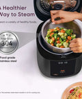 No Fuss 10 Cup Rice Cooker With 24 Hour Keep Warm And Nonstick Ceramic Inner Pot 18 Fuzzy Logic Functions steaming vegetables