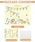 13 Inch Large Baby Gift Bag For Baby Shower With Tissue Paper And Greeting Card Yellow Dinosaur Design Includes 3 Sheets Tissue Paper For Boy Or Girl Must Have Gift Bag, featuring a colorful welcome baby banner with cartoon animals.