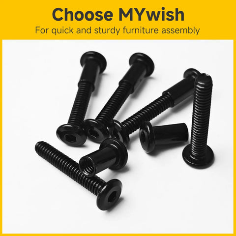 Sturdy M6 X 16mm Flat Head Hex Socket Cap Screws 20 Pack With Barrel Nuts 304 Stainless Steel Furniture Bolts Black Oxide Easy Use