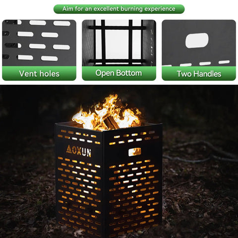 63 Gallon Ultra Thick Burn Barrel For Yard Waste Heavy Duty Outdoor Incinerator Drum With vent holes and open bottom