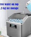 Portable Countertop Ice Maker Offers No Sweat Auto Cleaning And Straightforward Setup While Churning Out Rapid Ice Cubes Plus Whisper Quiet Runtime For Kitchen Home Or Bar Spaces with 1.3 kg ice storage and water pouring.