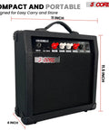 20W Portable Electric Guitar Amp With A 6.5 Inch Speaker, Headphone Output, Gain Control, Includes Capo And Picks