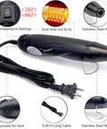 Powerful 350W Mini Heat Gun Kit with stainless steel nozzle and dual temperature settings for precise heat applications