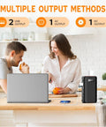 People using Go To 88Wh Portable Power Station With 24000mAh Battery For Camping And Home Use, 110V/65W AC Outlet on kitchen counter